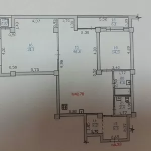 3-комнатная квартира 120 м2,   Абая -. Тлендиева