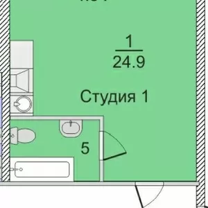 1-комнатная квартира,  Толе би — Тлендиева за 7.6 млн тг